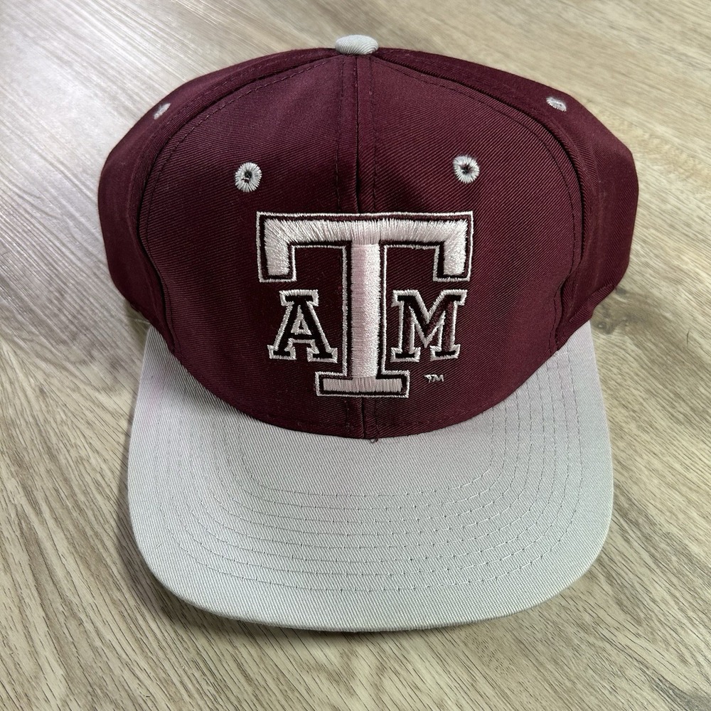 VTG Texas A&M Aggies Hat‎ Snapback NCAA College Red Maroon Big Logo 7 Cap